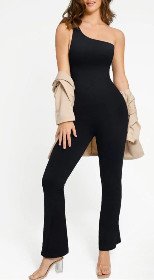 Shaping One Shoulder Tummy Control Jumpsuit