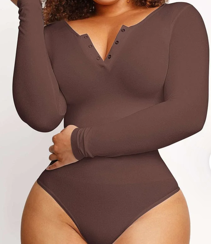 Everyday Essential Seamless Button Up Thong Bodysuit